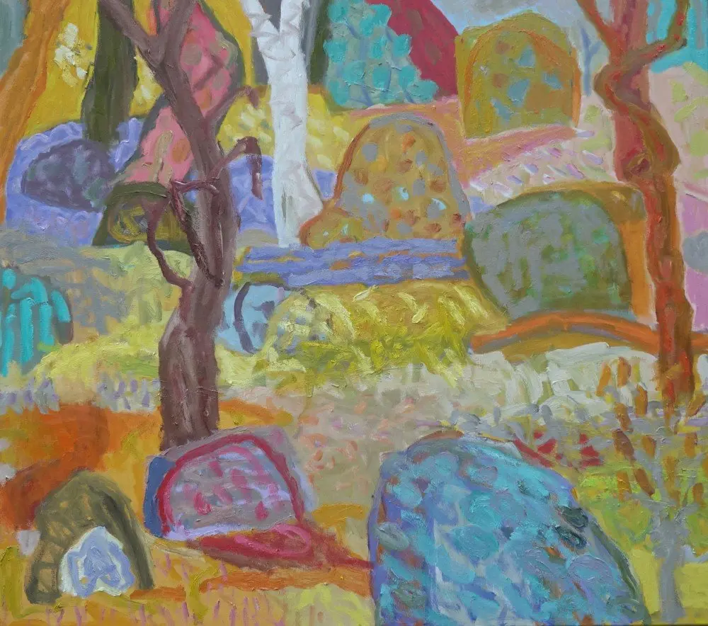 That delicious and important place  oil on canvas by artist Sally Stokes
