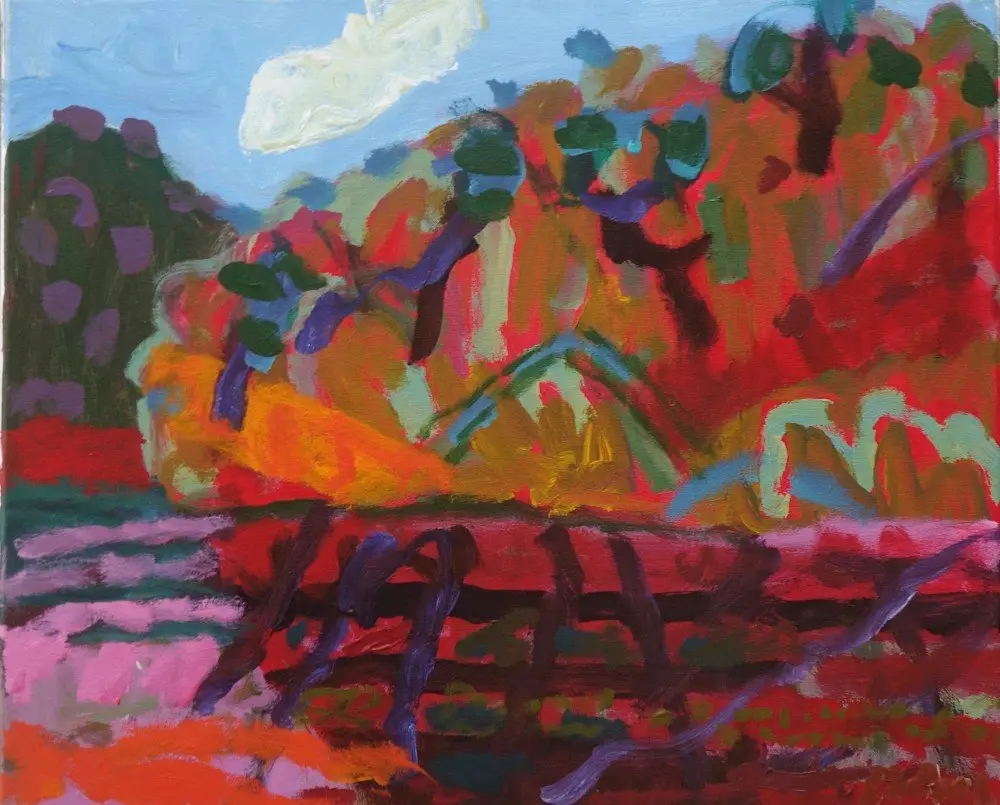 For the poet acrylic on canvas by artist Sally Stokes
