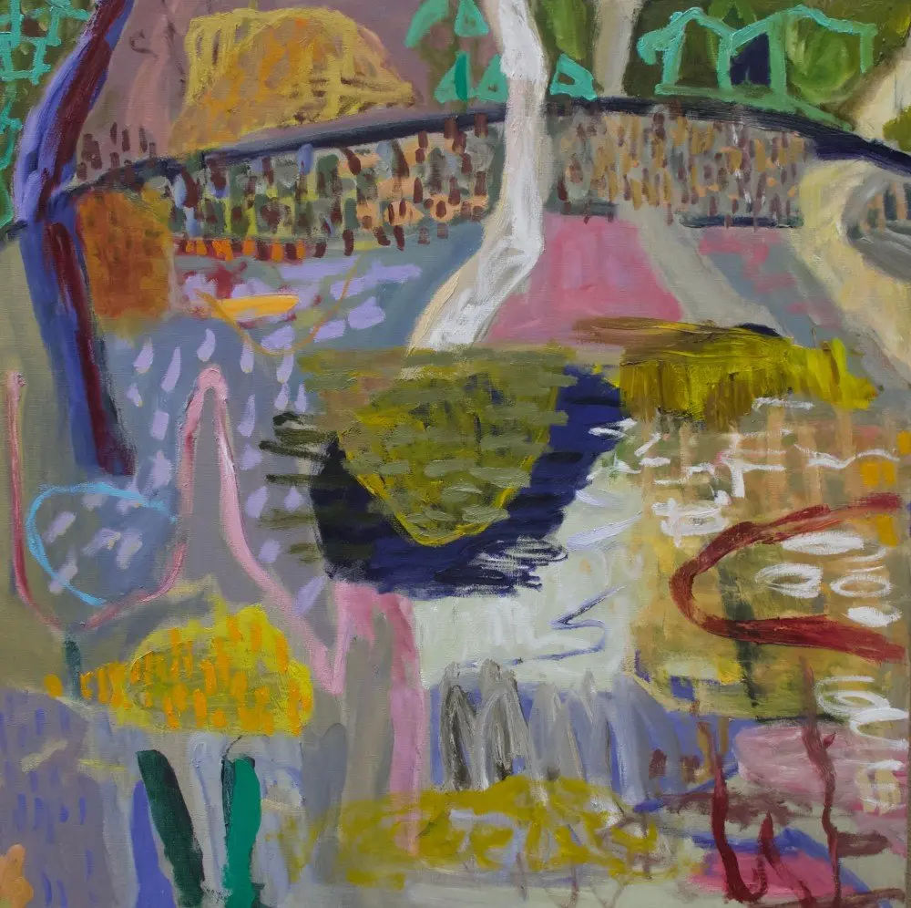 Losing myself (SOLD) oil on linen by artist Sally Stokes