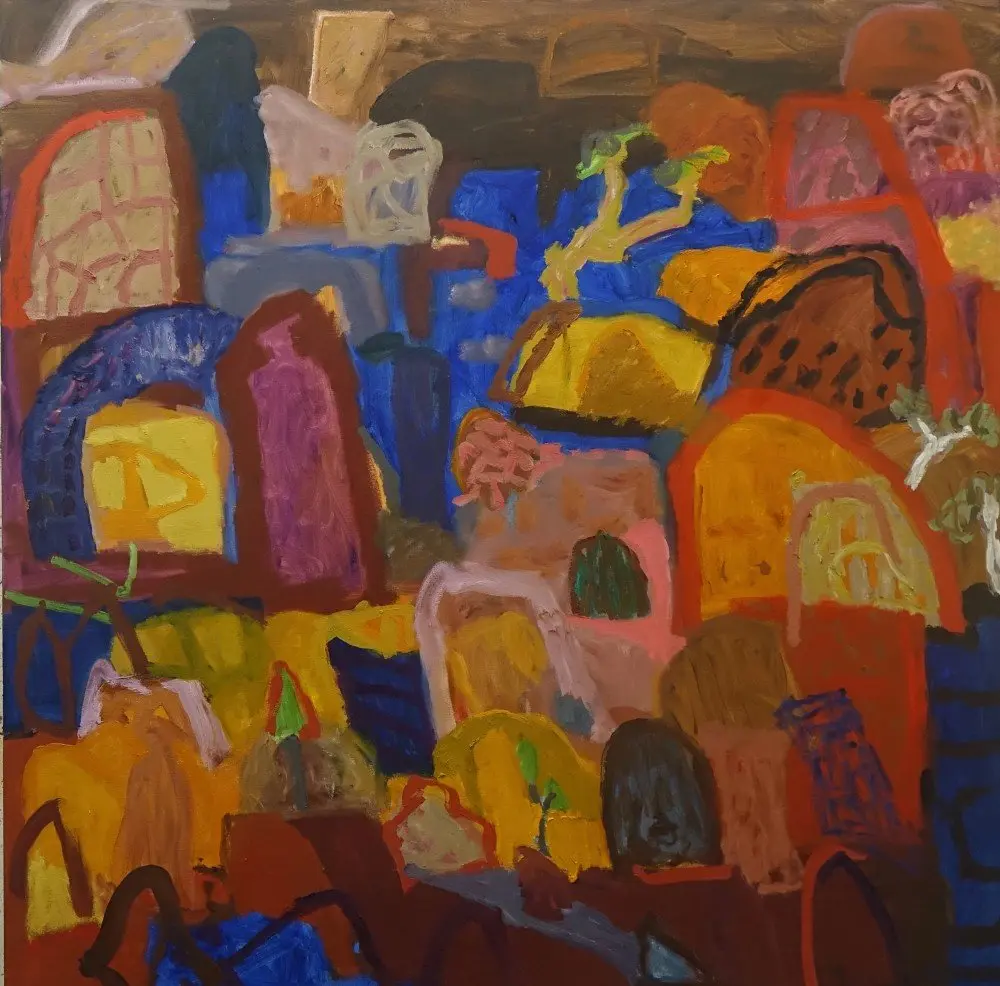 Singing hill oil on canvas by artist Sally Stokes