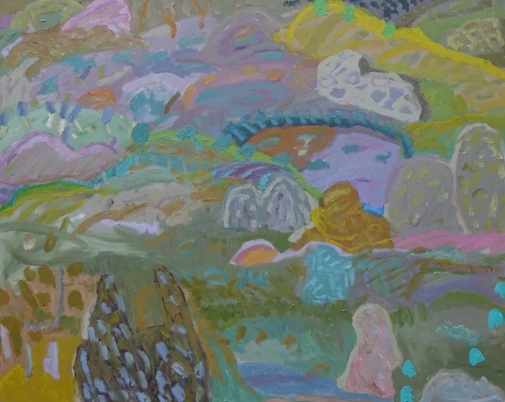 I spoke (SOLD) oil on linen by artist Sally Stokes