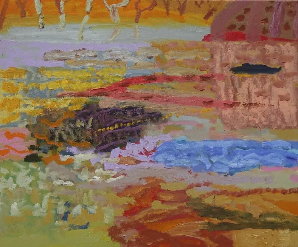 Shimmer oil on canvas by artist Sally Stokes