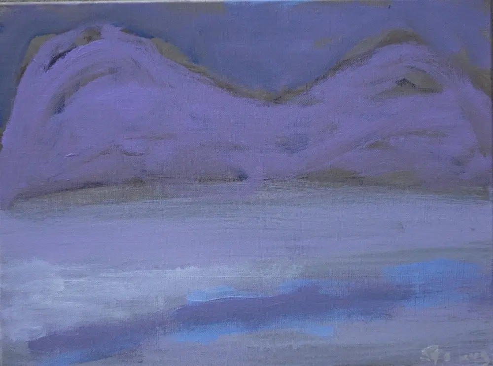 Tender night acrylic on linen by artist Sally Stokes