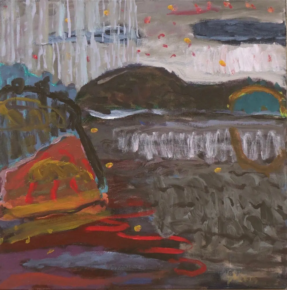 The rain will come  acrylic on canvas by artist Sally Stokes