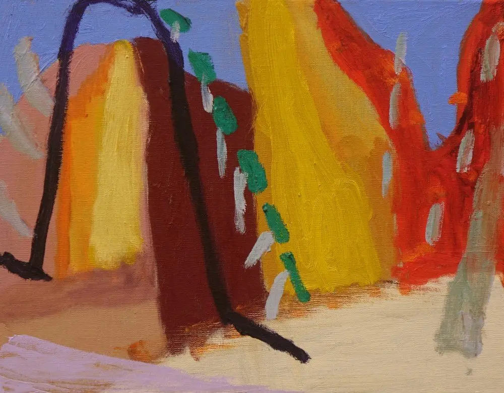 The world comes after me (SOLD) oil on linen by artist Sally Stokes