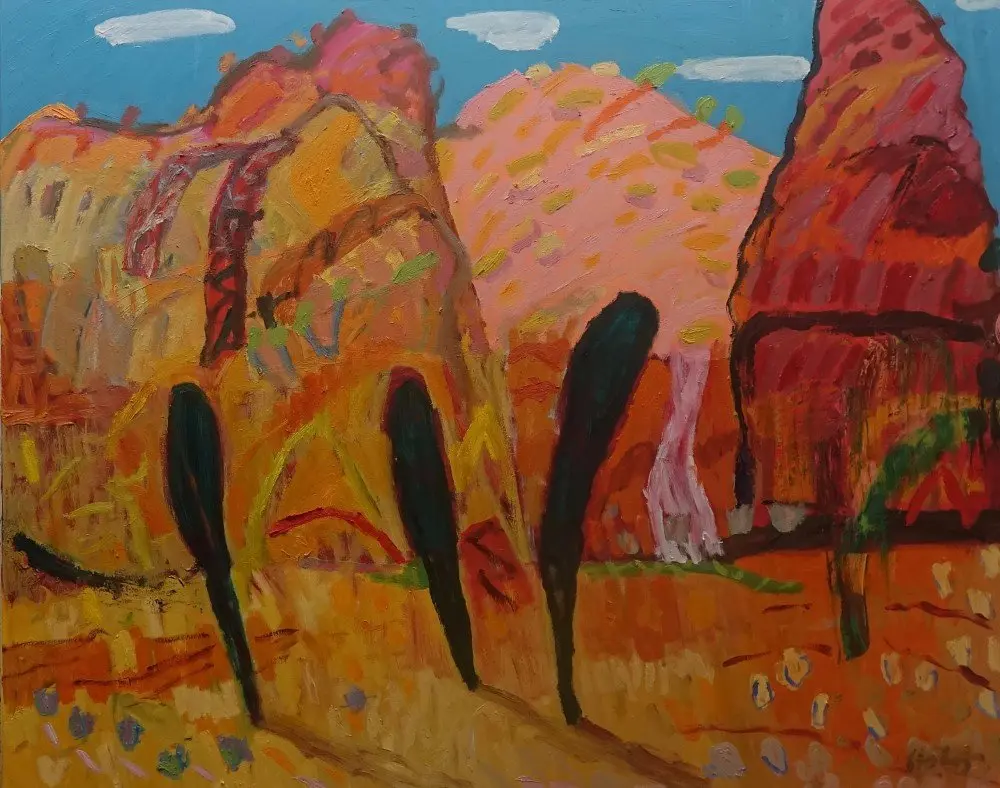 The dancers  oil on canvas by artist Sally Stokes