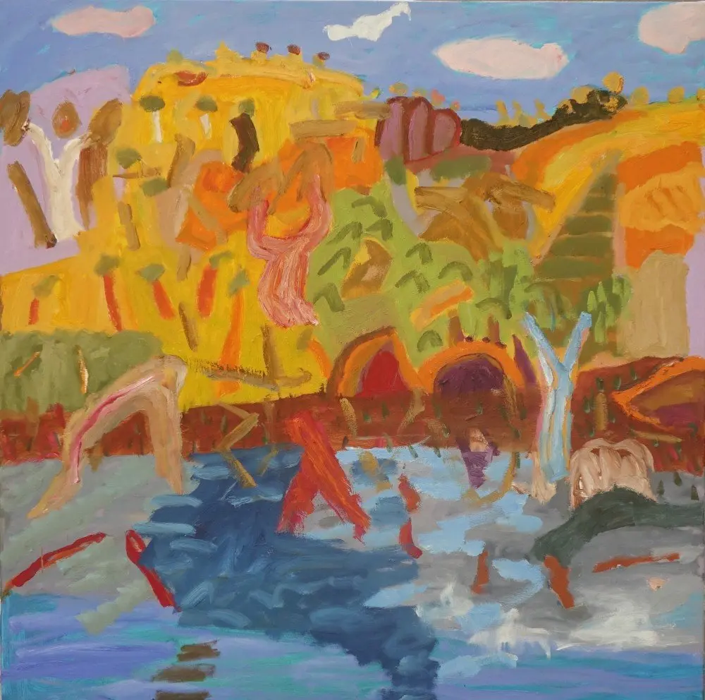 The sun hits oil on canvas by artist Sally Stokes