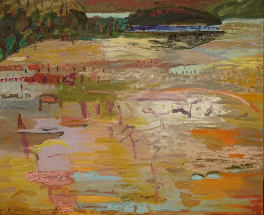 Bar Island (SOLD) oil on canvas by artist Sally Stokes