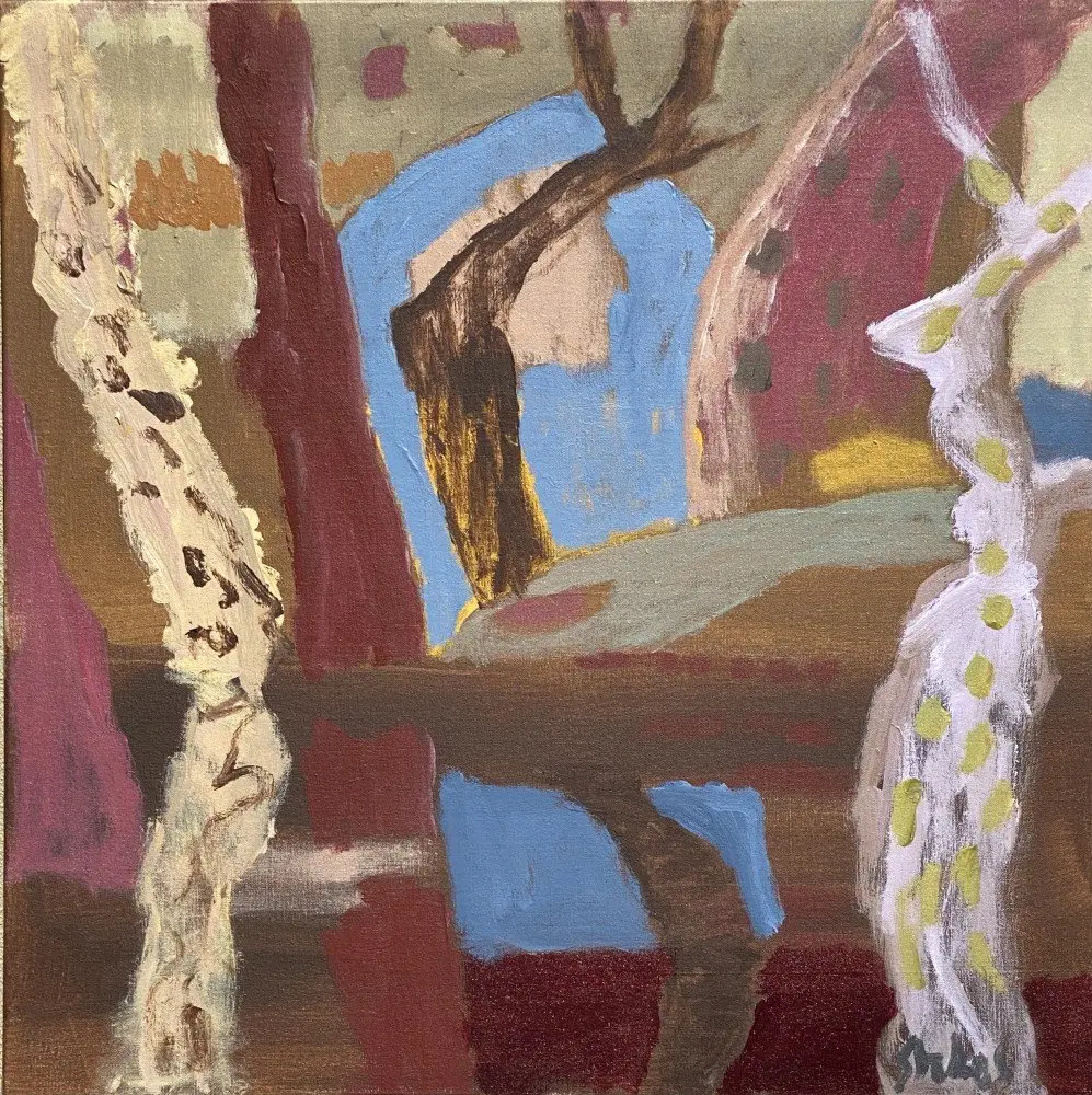 A dream of trees  acrylic on linen by artist Sally Stokes