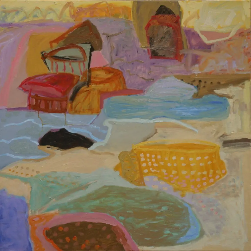 Coloured Rocks (SOLD) Oil on Canvas by artist Sally Stokes