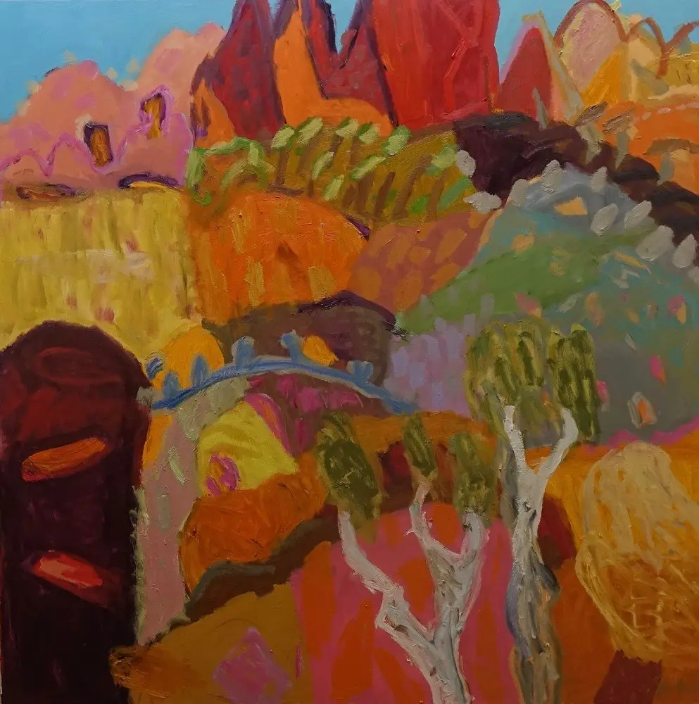 Answering  oil on canvas by artist Sally Stokes
