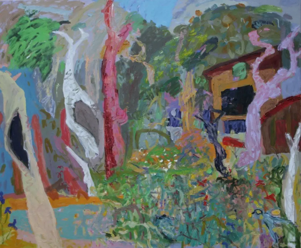 House in the Bush oil on canvas by artist Sally Stokes