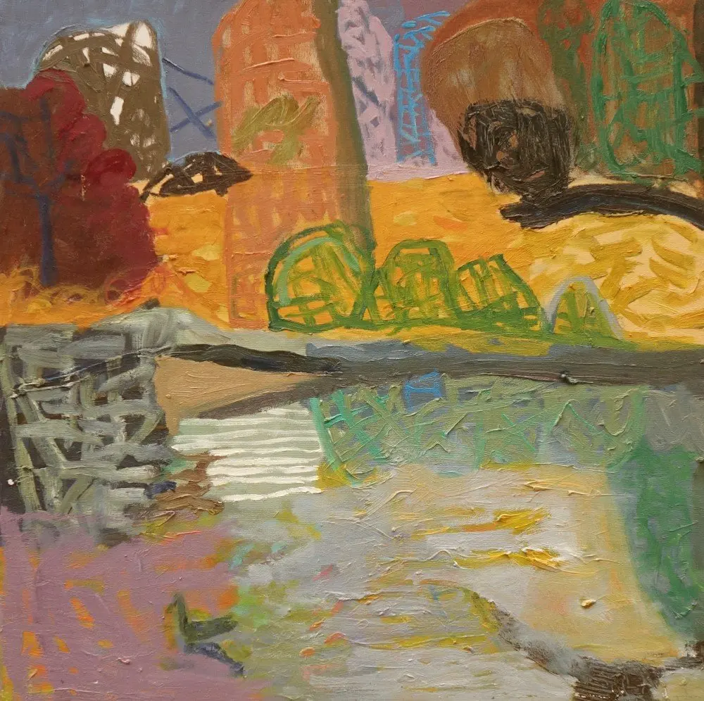 Looking around (Allocated A) oil on canvas by artist Sally Stokes