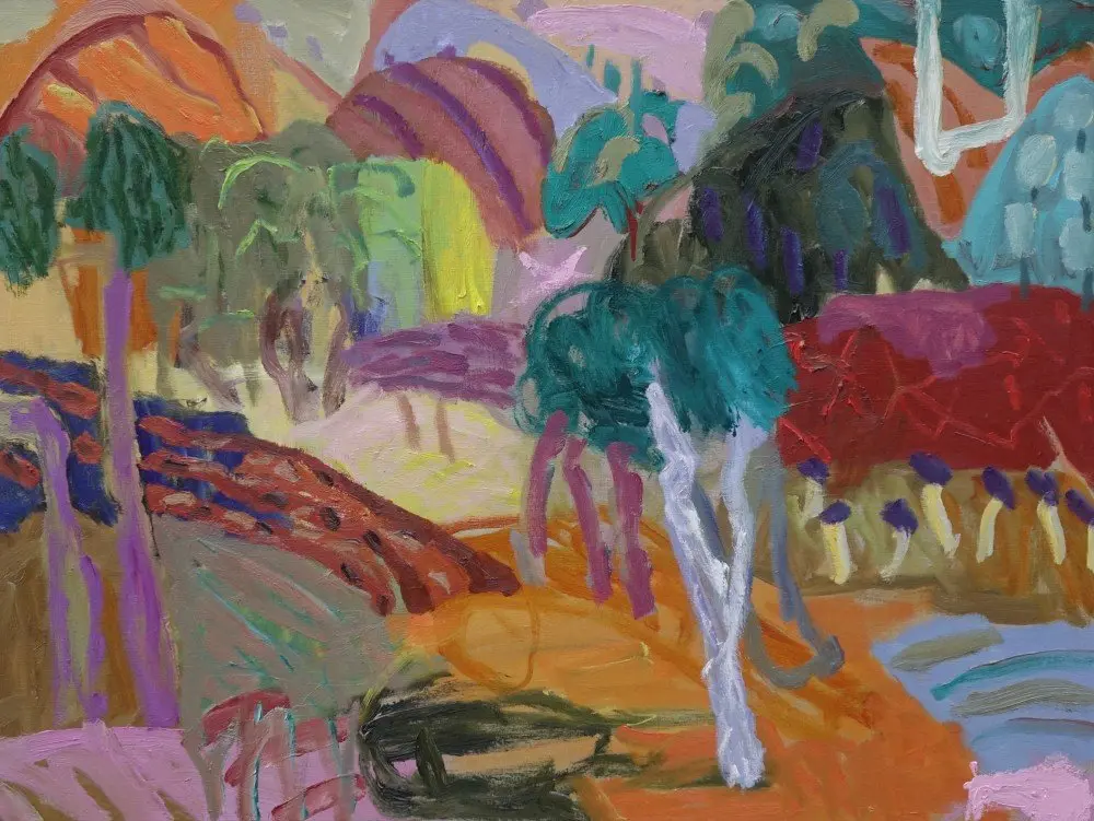 In matters of love oil on linen by artist Sally Stokes