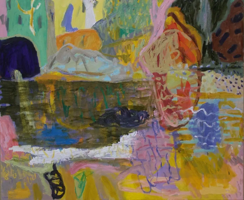 Prayers from the water oil on linen by artist Sally Stokes