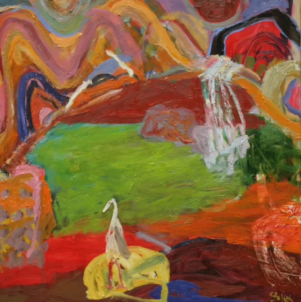 Hancock Gorge oil on canvas by artist Sally Stokes