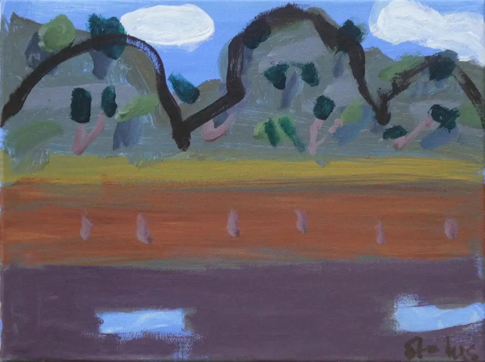 At the turn acrylic on canvas by artist Sally Stokes