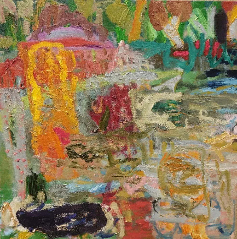 Water depths oil on linen by artist Sally Stokes