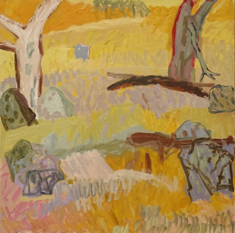 Prayers made of grass   oil on canvas  by artist Sally Stokes
