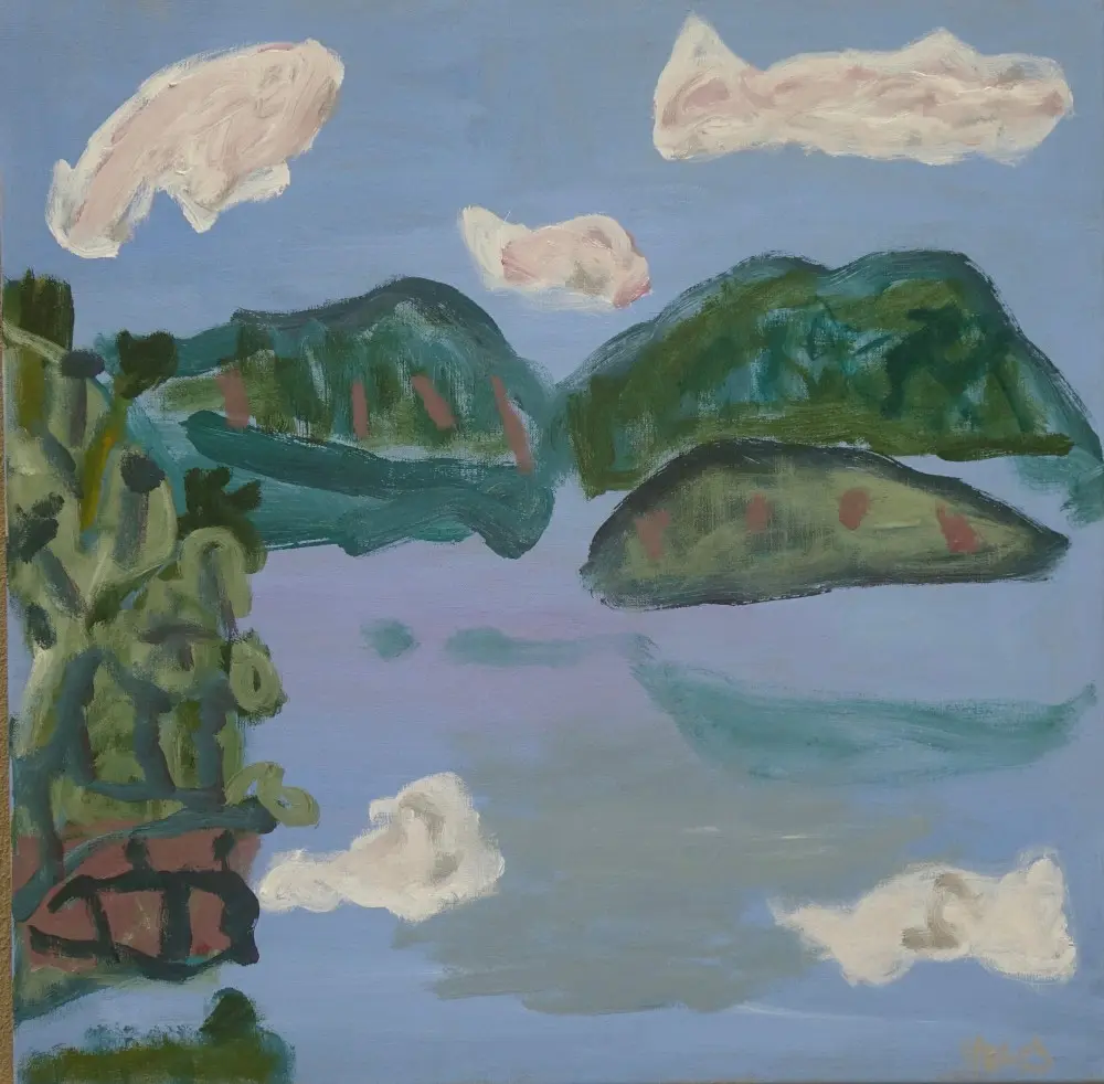 Things go that way  acrylic on linen by artist Sally Stokes
