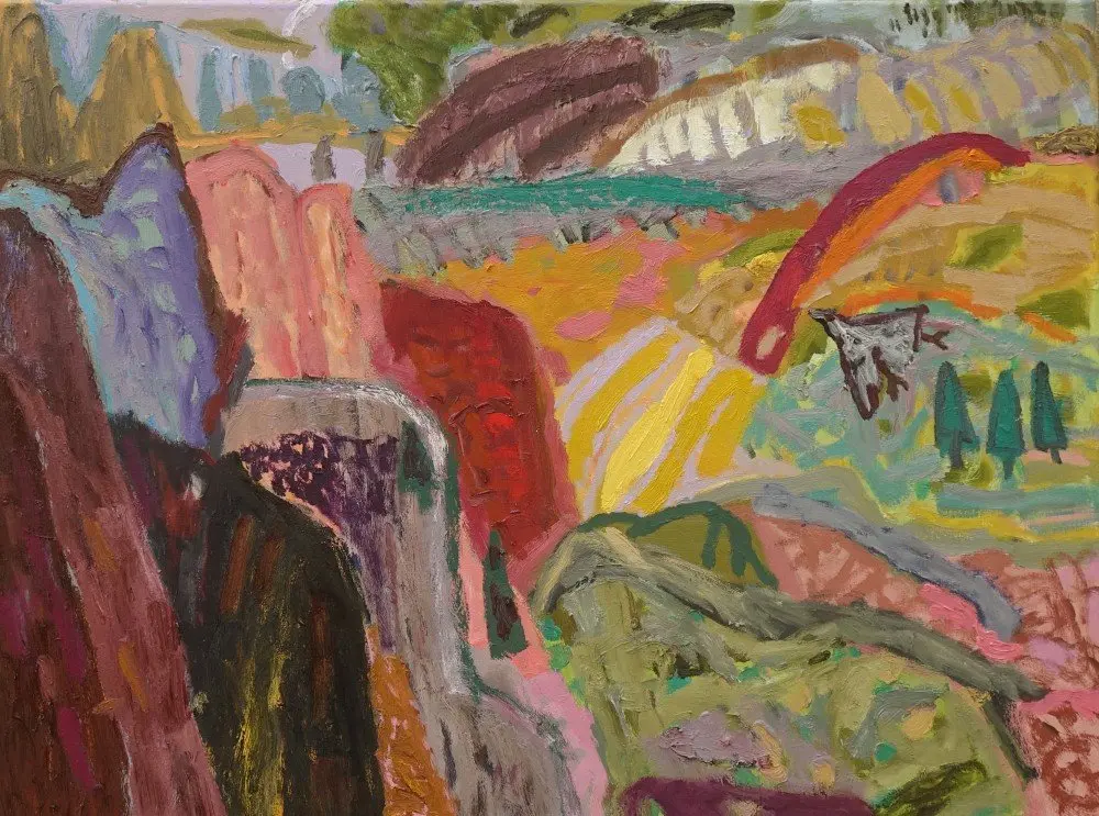 In your gaze   oil on canvas by artist Sally Stokes