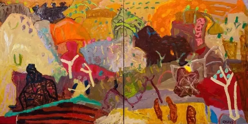 Barkly hwy 5  oil on canvas by artist Sally Stokes