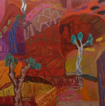 Drawing love oil on canvas by artist Sally Stokes