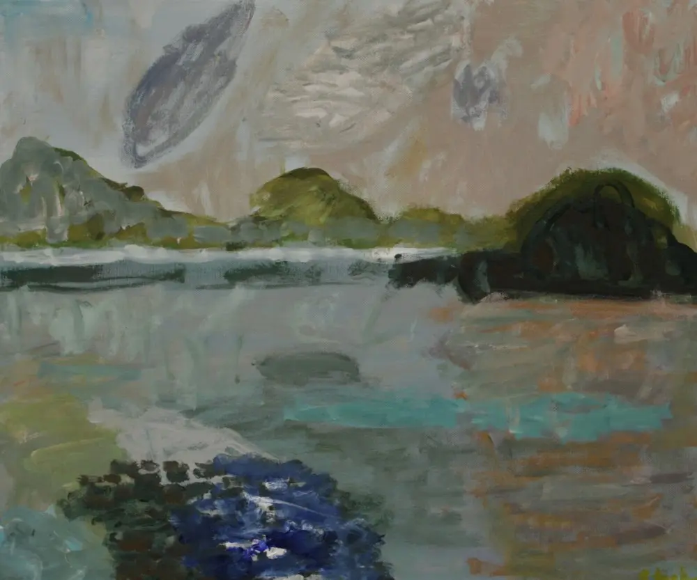 Interplay acrylic on canvas by artist Sally Stokes