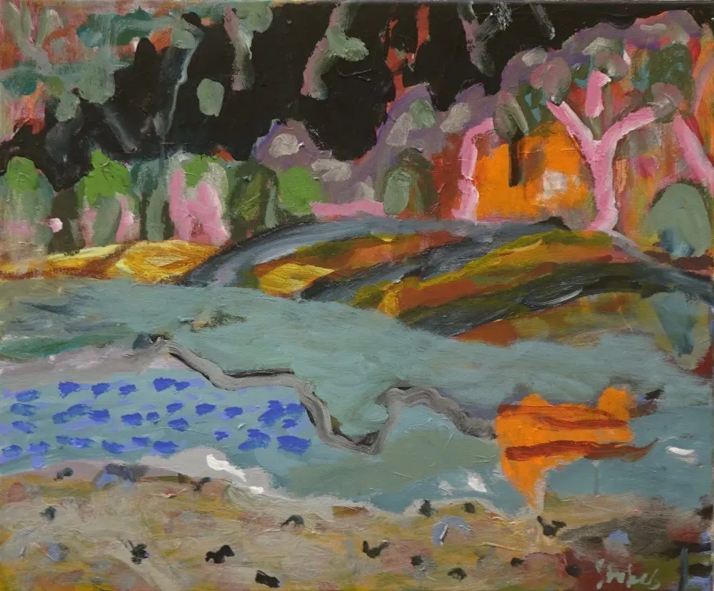 Now the shore acrylic on canvas by artist Sally Stokes