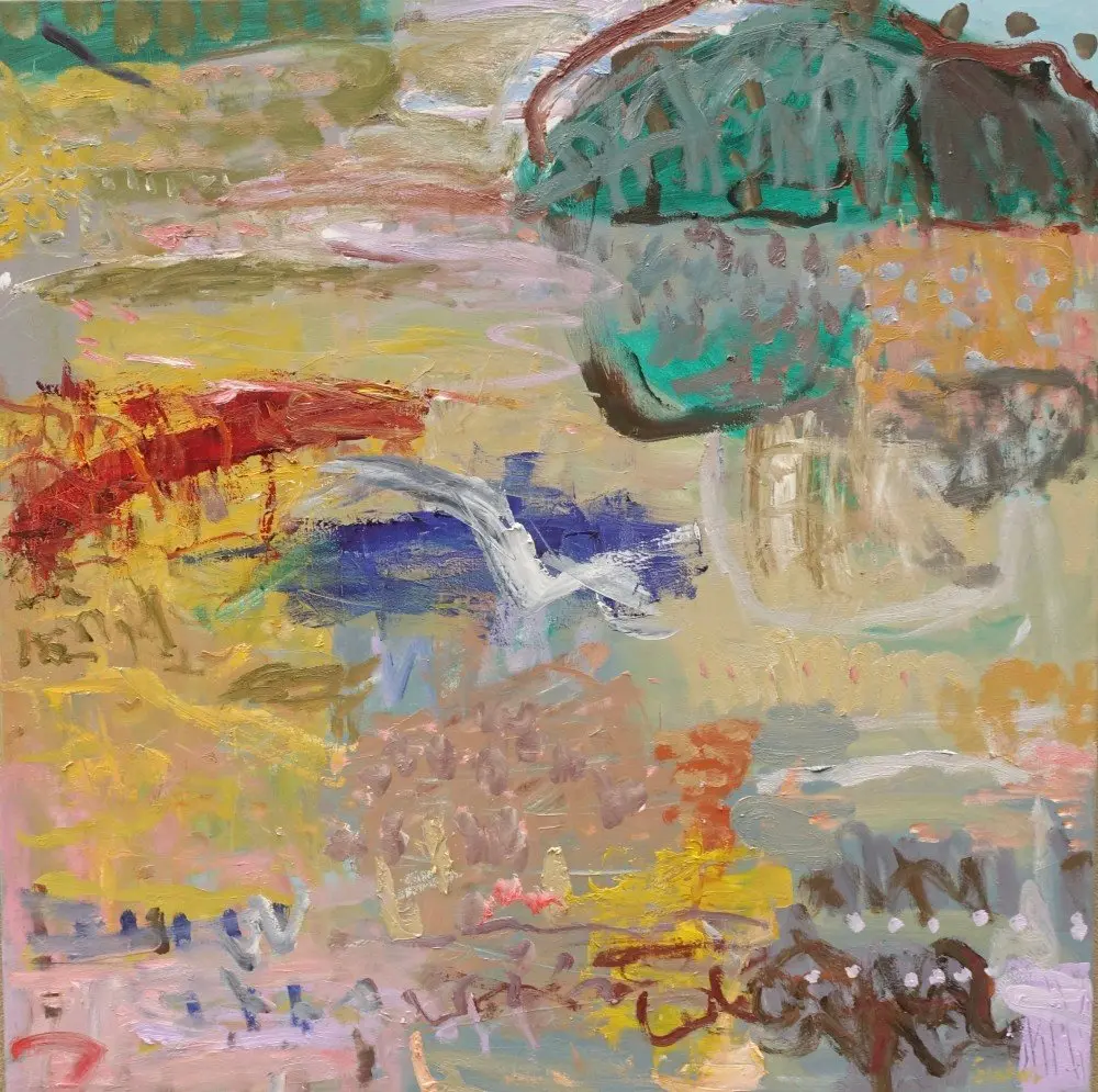 The fog has lifted  oil on linen by artist Sally Stokes