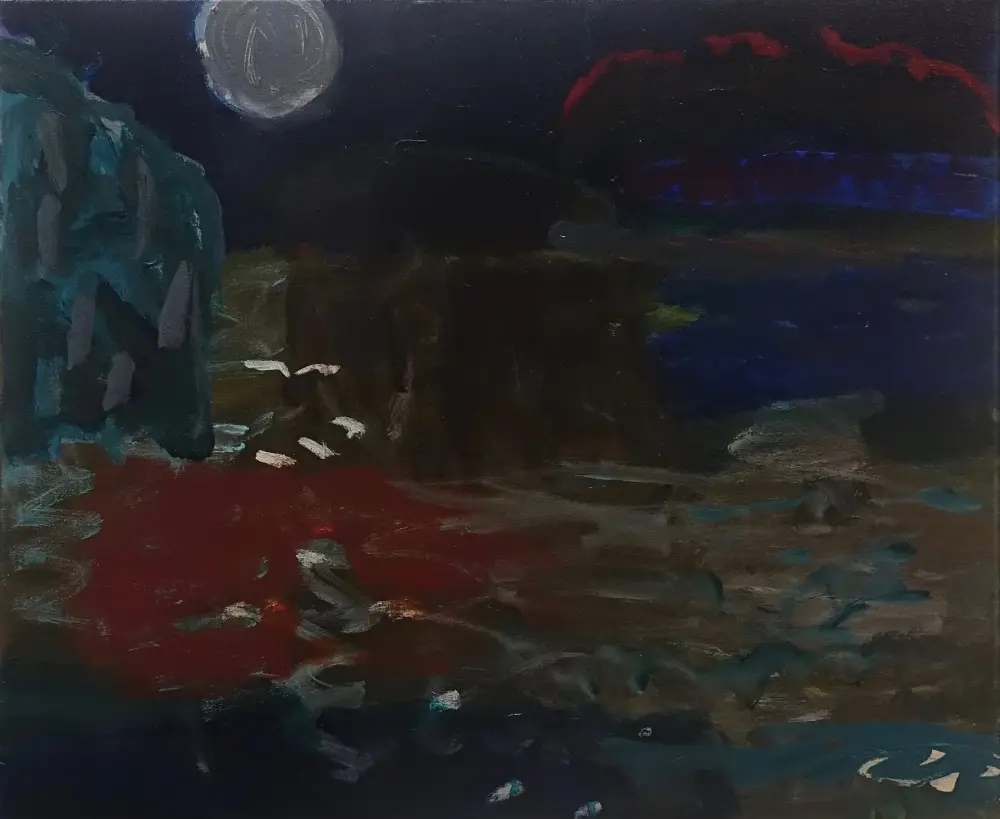 Rhythmic tides acrylic on canvas by artist Sally Stokes