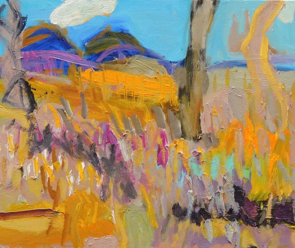 White Cloud (SOLD) oil on canvas by artist Sally Stokes