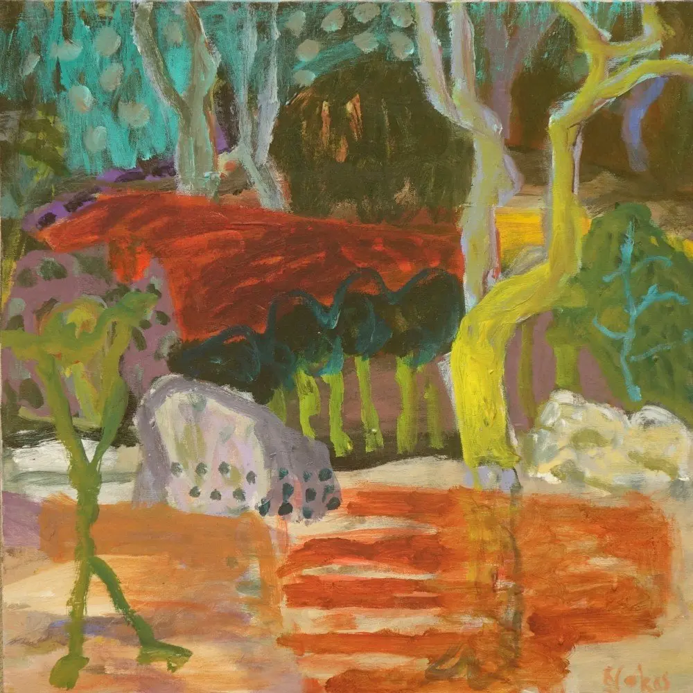 One day acrylic on linen by artist Sally Stokes