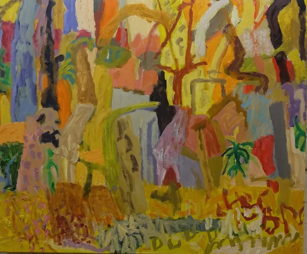Messages arrive  oil on canvas by artist Sally Stokes