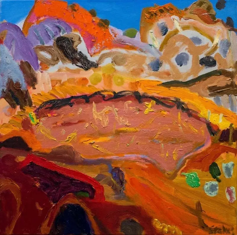 Wolfe creek crater (SOLD) oil on canvas by artist Sally Stokes