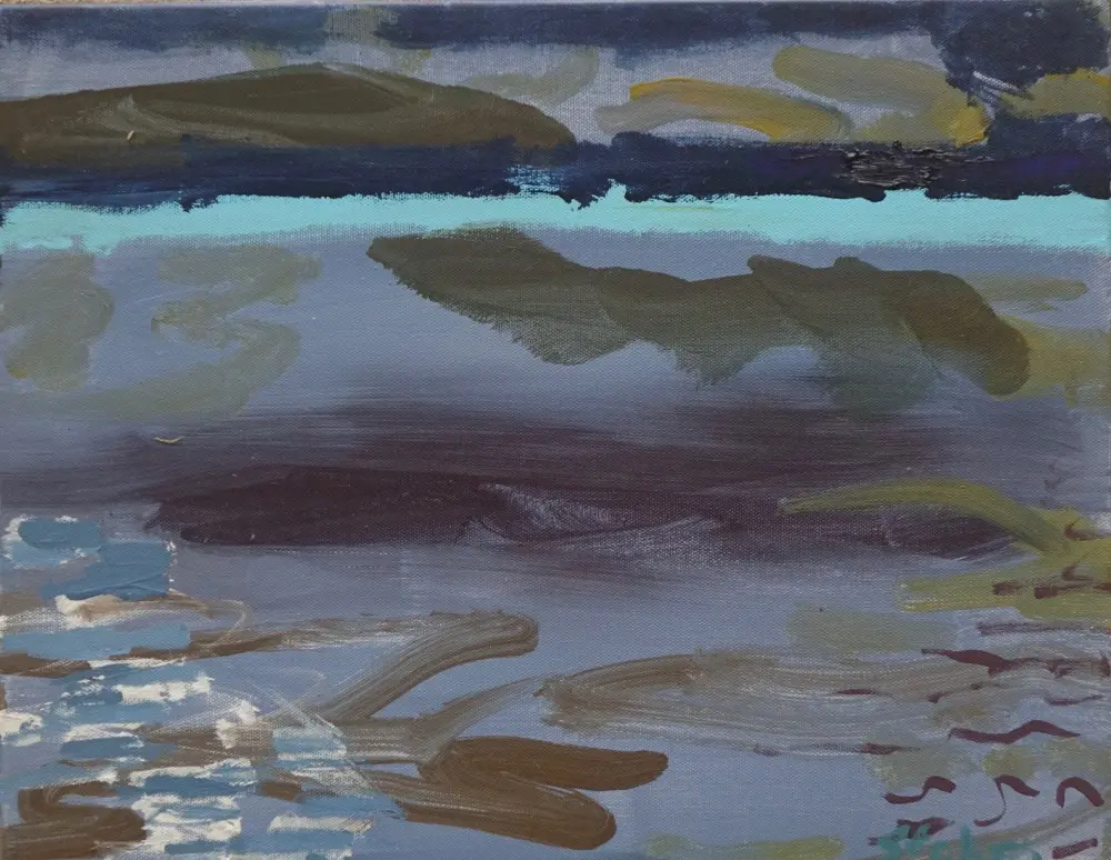 Evening acrylic on canvas by artist Sally Stokes