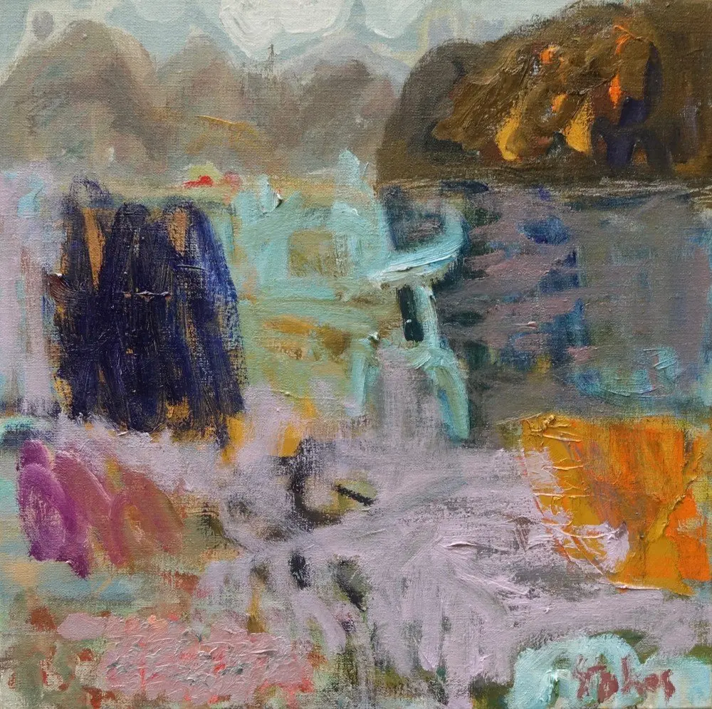 Calling (SOLD) acrylic and oil on linen by artist Sally Stokes