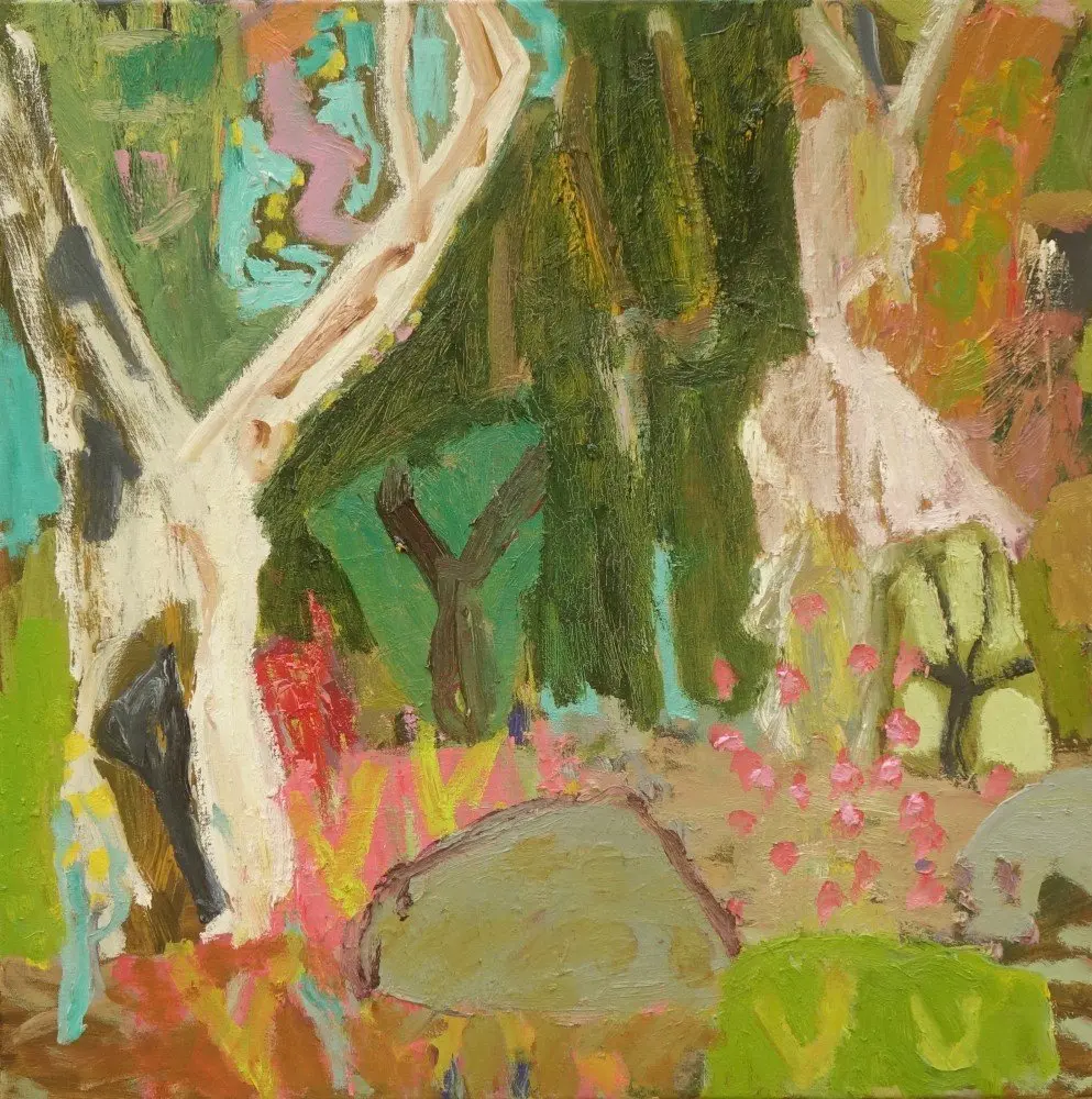 Open our arms  oil on canvas by artist Sally Stokes