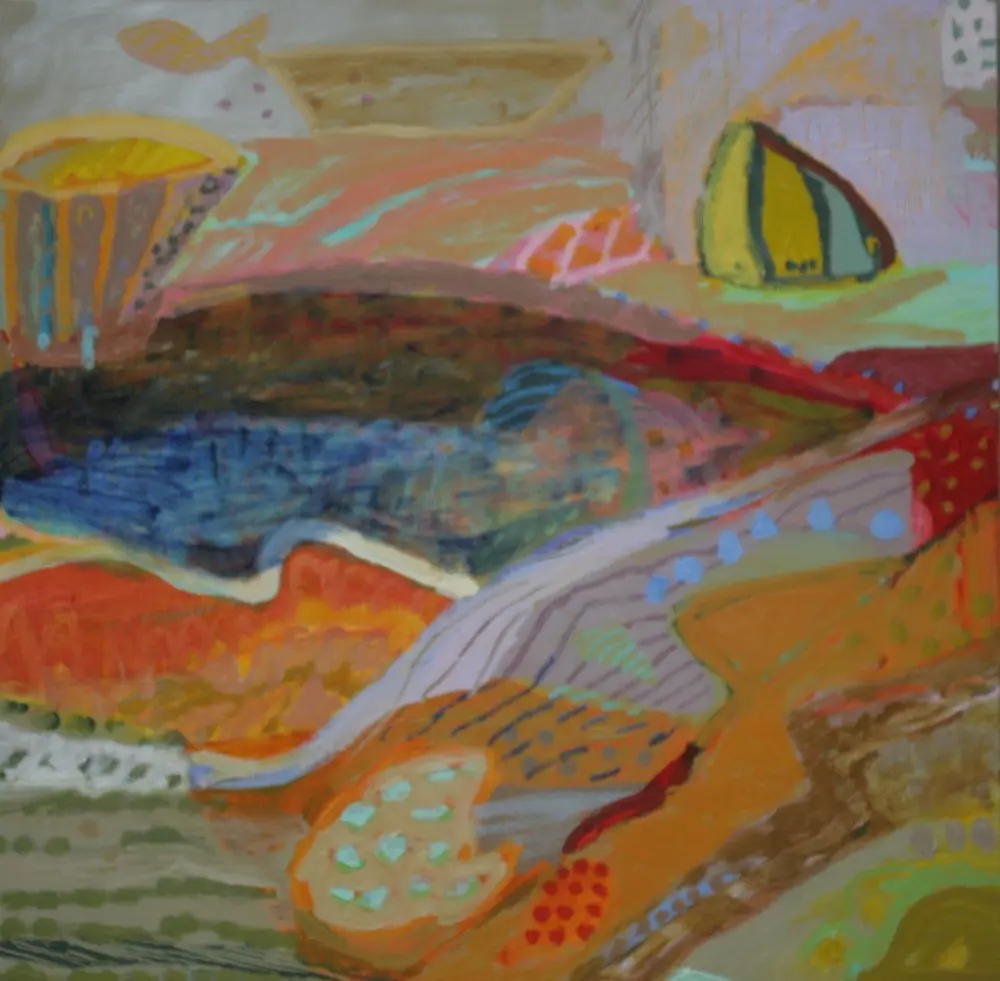 Rock Platform 2 Oil on Canvas by artist Sally Stokes