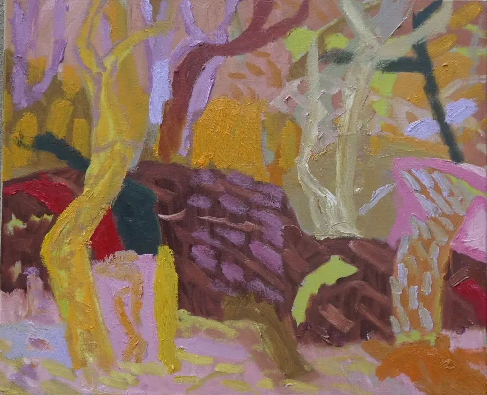 Waterhole oil on linen by artist Sally Stokes