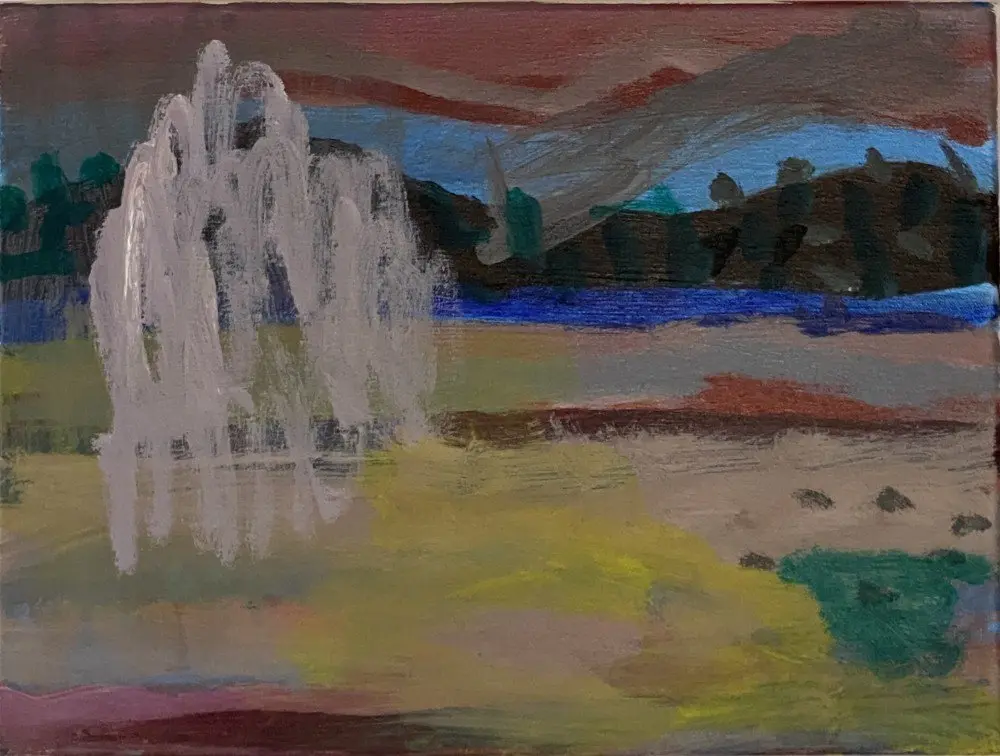Alone perhaps (SOLD) Acrylic on canvas by artist Sally Stokes