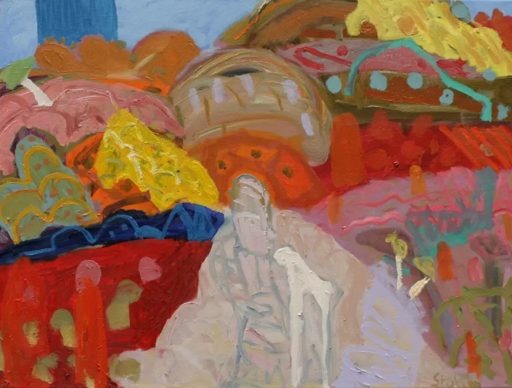 Ormiston 6 Oil on Canvas by artist Sally Stokes