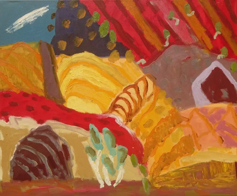 Another life (Allocated A)  oil on canvas by artist Sally Stokes