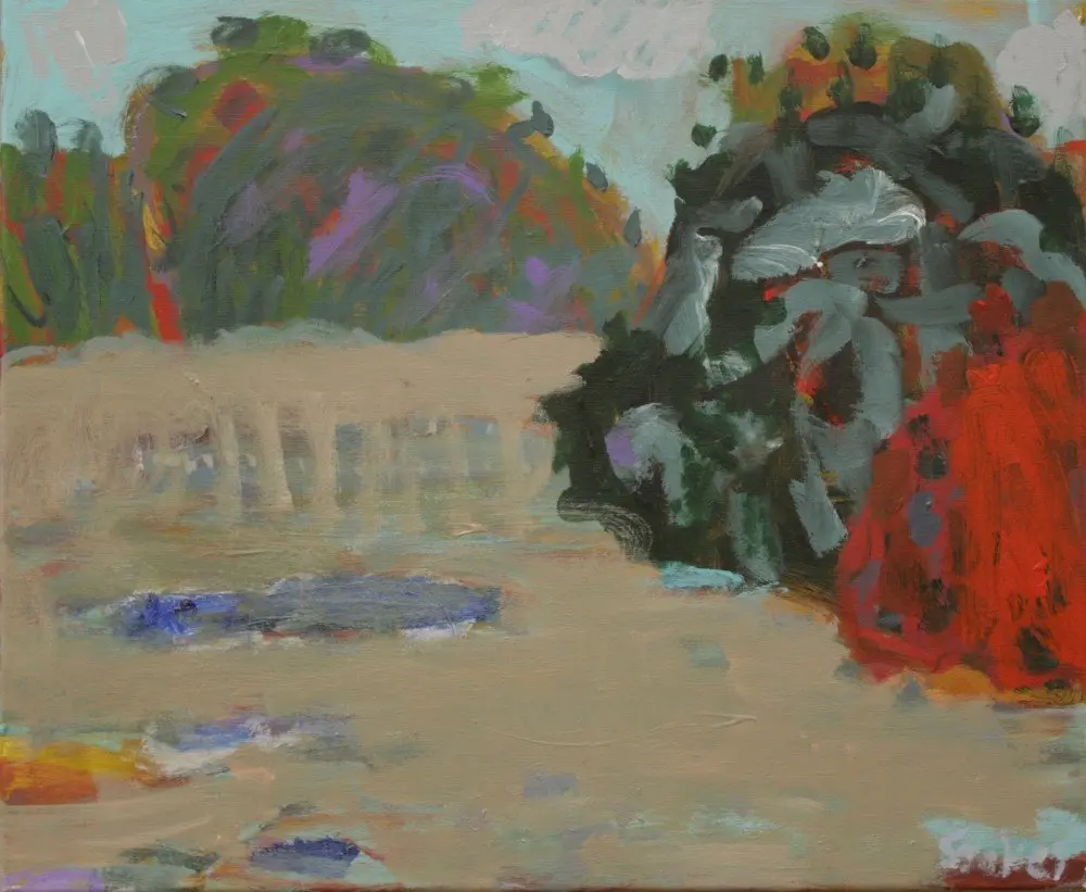 Into the depths acrylic on linen by artist Sally Stokes