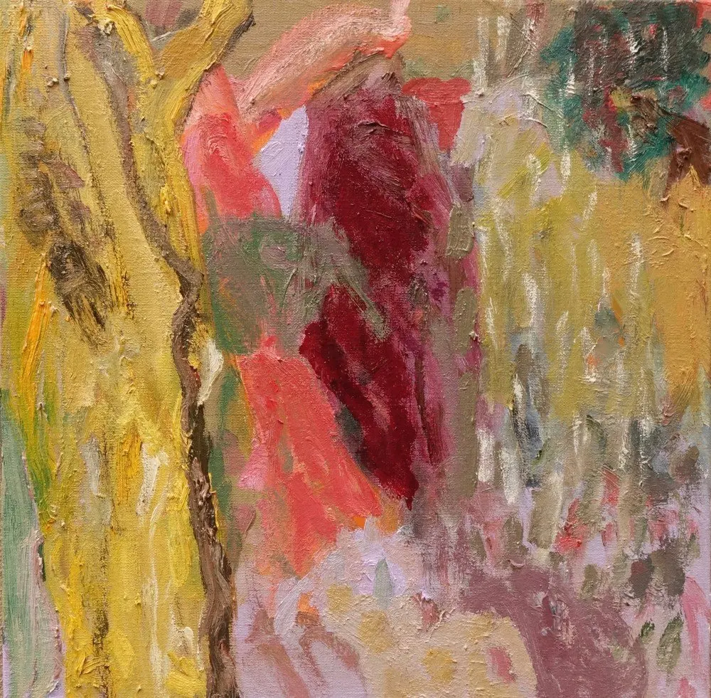 Rainy day oil on linen by artist Sally Stokes