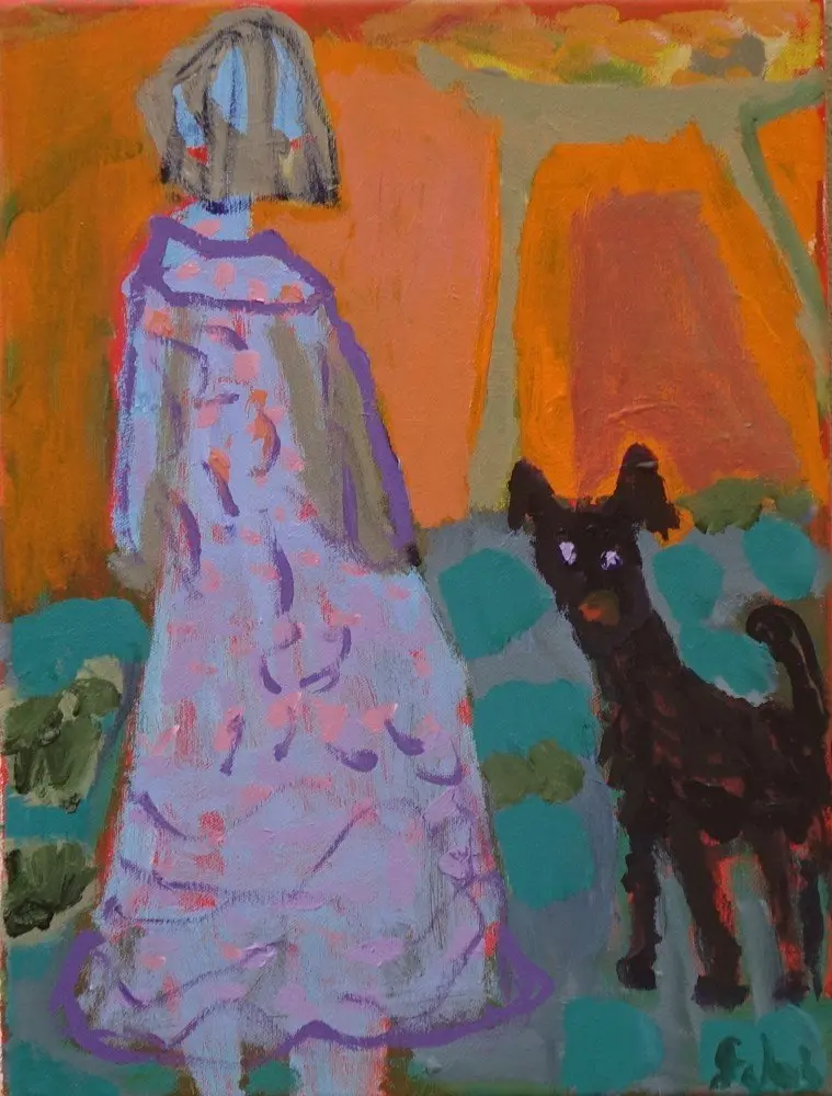 Tilly acrylic on canvas by artist Sally Stokes