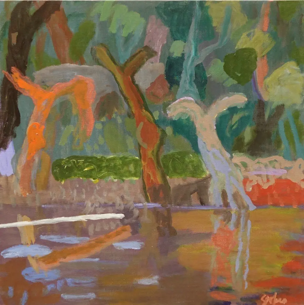 More wonderful  acrylic on linen by artist Sally Stokes
