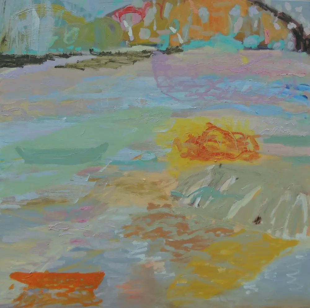 Hawkesbury boat oil on canvas by artist Sally Stokes