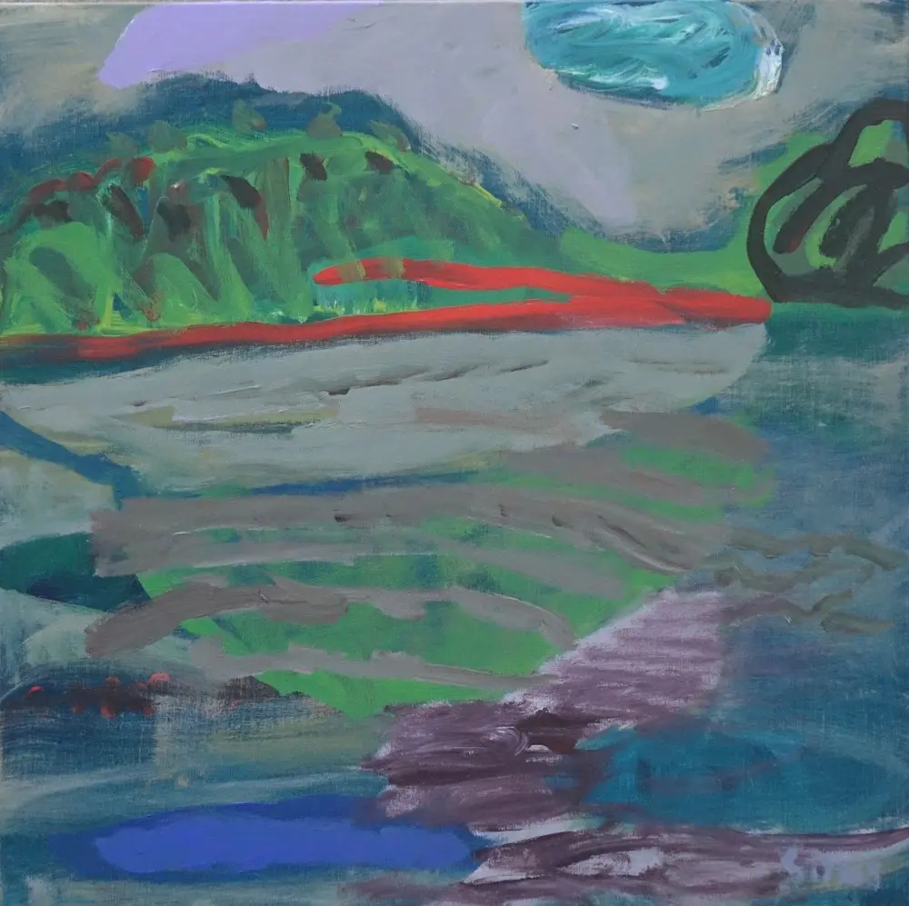 Insight acrylic on linen by artist Sally Stokes