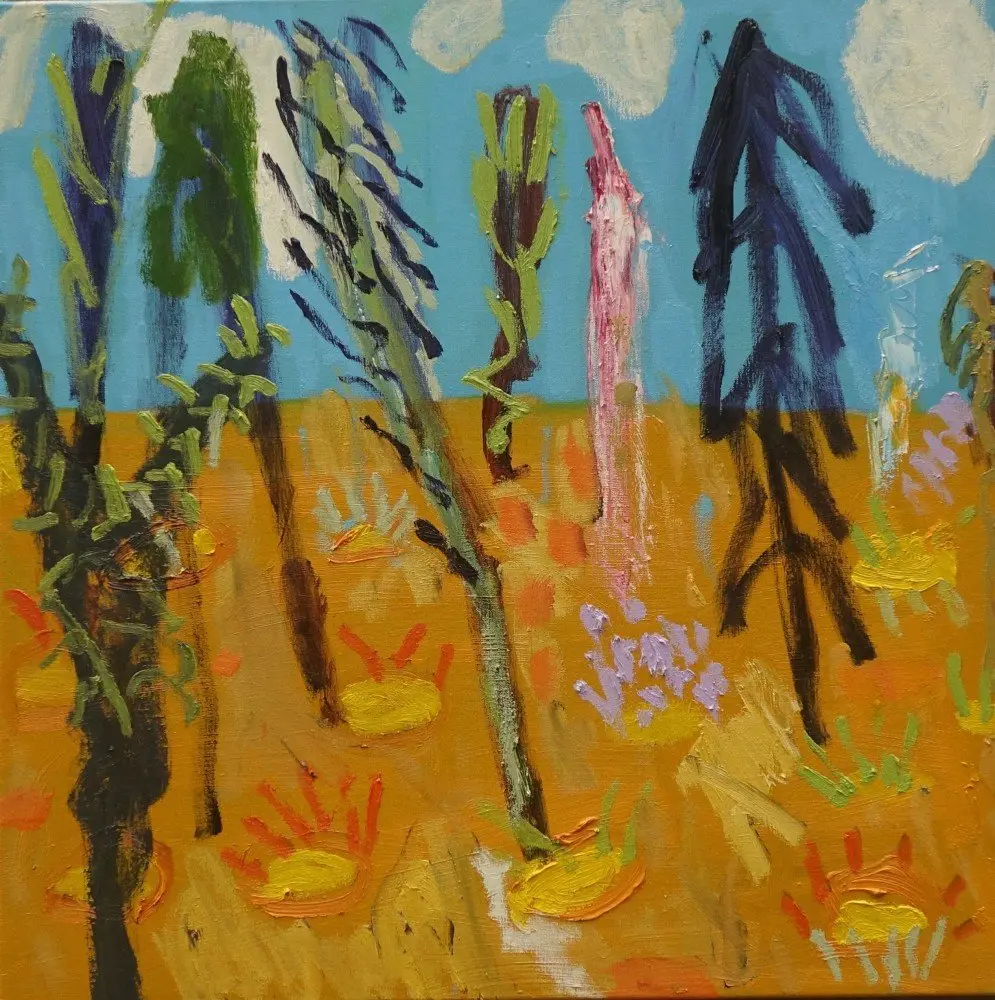 I want to love this world oil on linen by artist Sally Stokes